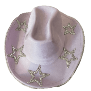 Lavender Rhinestone Hat with Stars